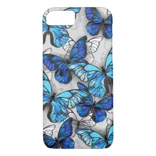 Composition of White and Blue Butterflies iPhone 87 Case