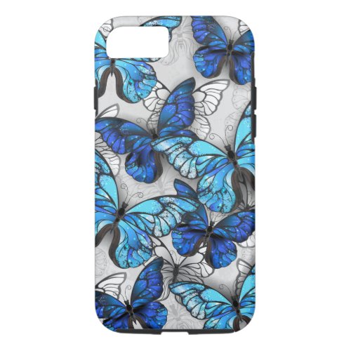 Composition of White and Blue Butterflies iPhone 87 Case