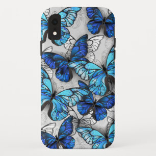 Composition of White and Blue Butterflies iPhone XR Case