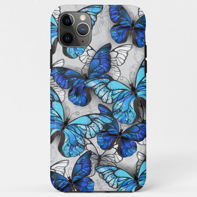 Composition of White and Blue Butterflies Case-Mate iPhone Case (Back)