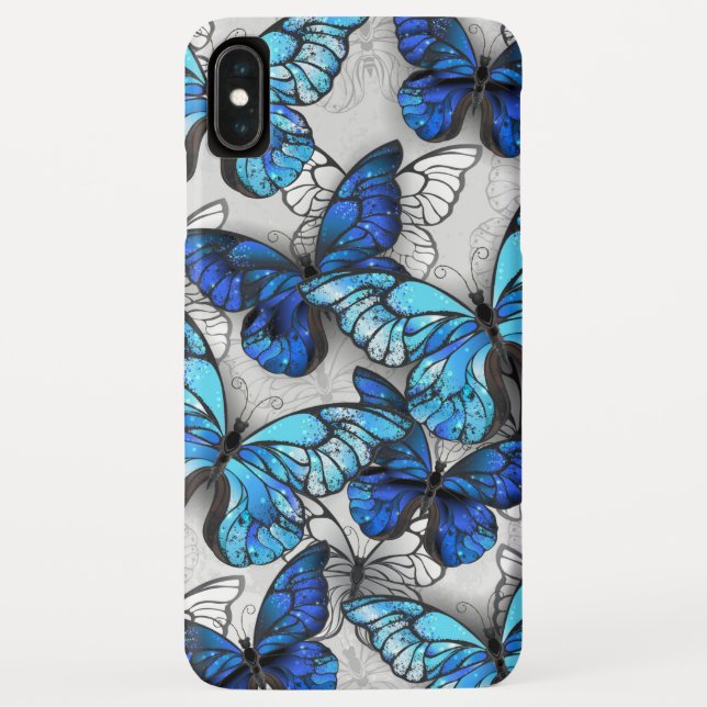 Composition of White and Blue Butterflies Case-Mate iPhone Case (Back)