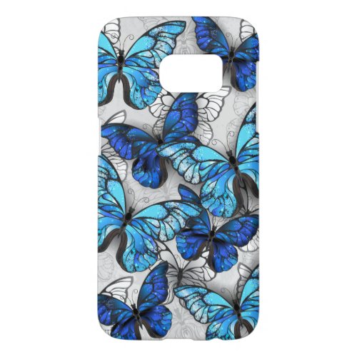 Composition of White and Blue Butterflies Samsung Galaxy S7 Case