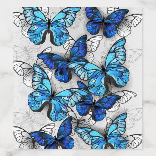 Composition of White and Blue Butterflies Envelope Liner (Design)