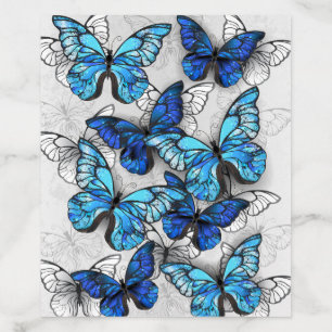 Composition of White and Blue Butterflies Envelope Liner