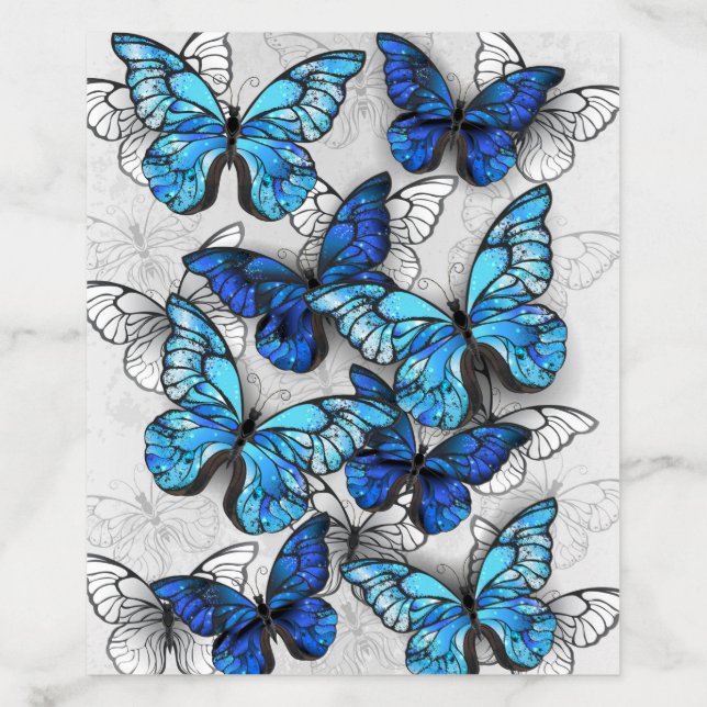 Composition of White and Blue Butterflies Envelope Liner (Design)