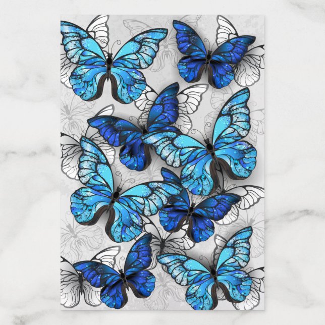 Composition of White and Blue Butterflies Envelope Liner (Design)