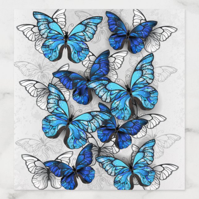 Composition of White and Blue Butterflies Envelope Liner (Design)