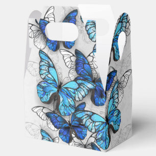 Composition of White and Blue Butterflies Favor Boxes