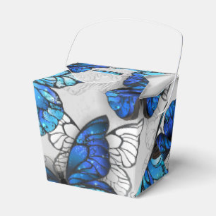 Composition of White and Blue Butterflies Favor Boxes
