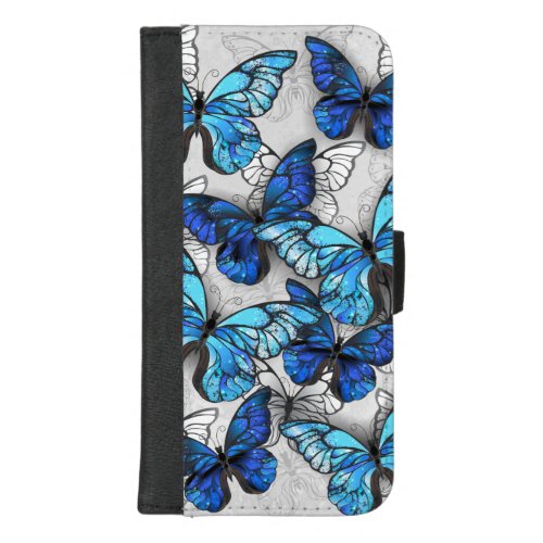 Composition of White and Blue Butterflies iPhone 87 Plus Wallet Case