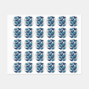 Composition of White and Blue Butterflies Kids' Labels