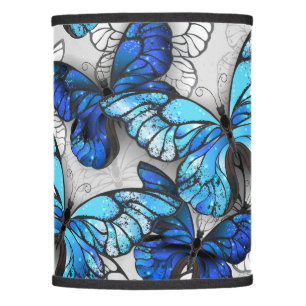 Composition of White and Blue Butterflies Lamp Shade