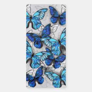 Composition of White and Blue Butterflies Magnetic Notepad