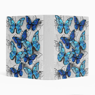 Composition of White and Blue Butterflies Mini Binder