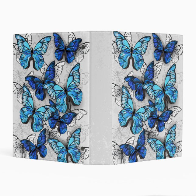 Composition of White and Blue Butterflies Mini Binder (Background)
