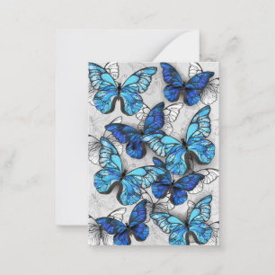 Composition of White and Blue Butterflies Note Card