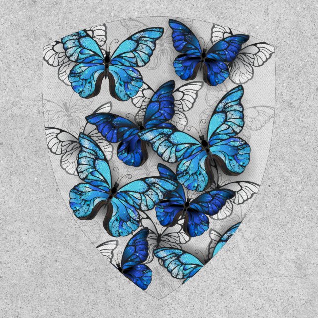 Composition of White and Blue Butterflies Patch (Front)