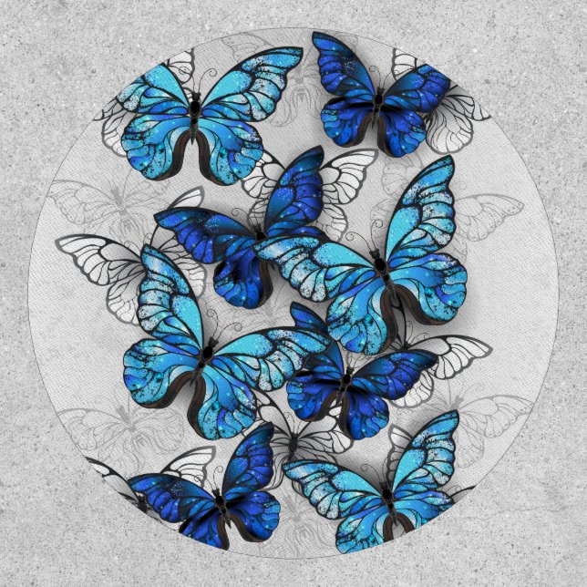 Composition of White and Blue Butterflies Patch (Front)