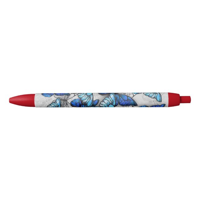 Composition of White and Blue Butterflies Pen (Front)