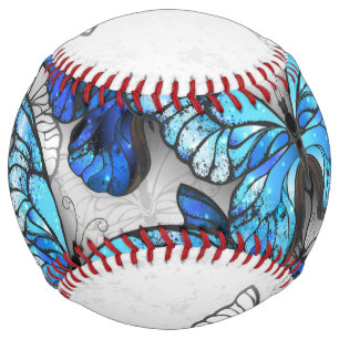 Composition of White and Blue Butterflies Softball