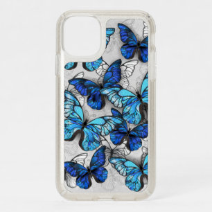 Composition of White and Blue Butterflies Speck iPhone 11 Case