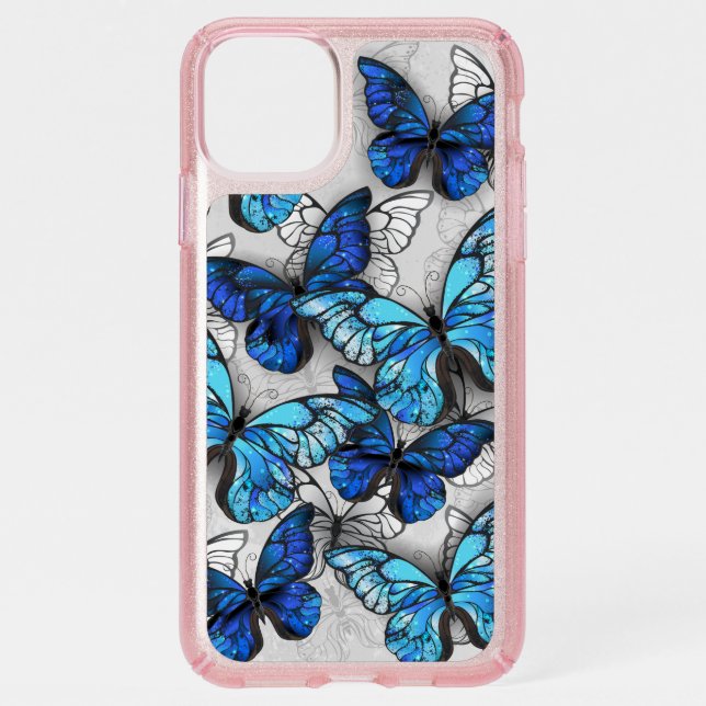 Composition of White and Blue Butterflies Speck iPhone 11 Pro Max Case (Front)