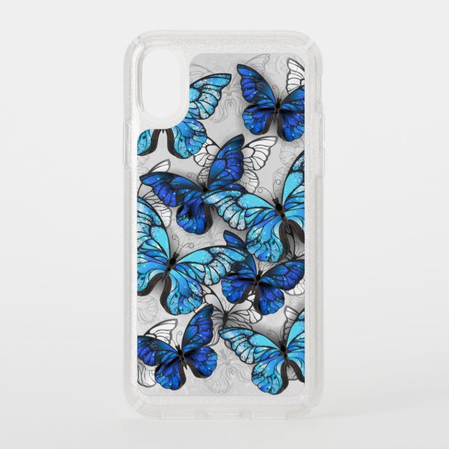 Composition of White and Blue Butterflies Speck iPhone XS Case (Front)