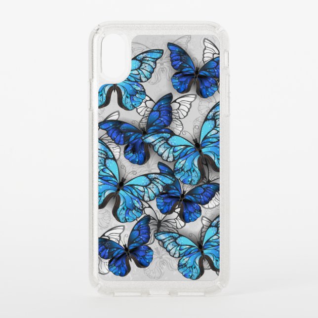 Composition of White and Blue Butterflies Speck iPhone XS Max Case (Front)