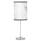 Composition of White and Blue Butterflies Table Lamp (Back)
