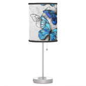 Composition of White and Blue Butterflies Table Lamp (Left)
