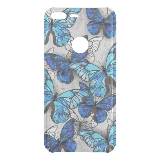 Composition of White and Blue Butterflies Uncommon Google Pixel XL Case (Back)