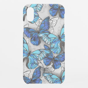Composition of White and Blue Butterflies iPhone XR Case