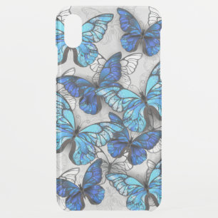 Composition of White and Blue Butterflies iPhone XS Max Case