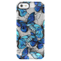 Composition of White and Blue Butterflies Clear iPhone SE/5/5s Case