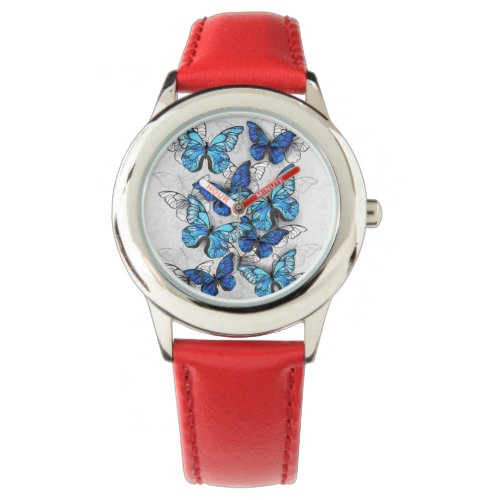 Composition of White and Blue Butterflies Watch