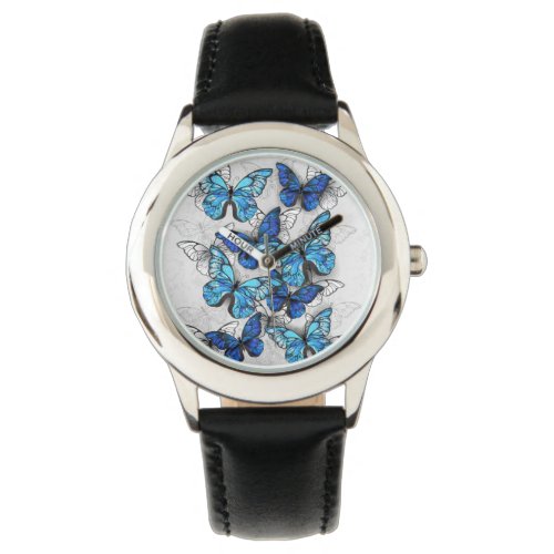 Composition of White and Blue Butterflies Watch