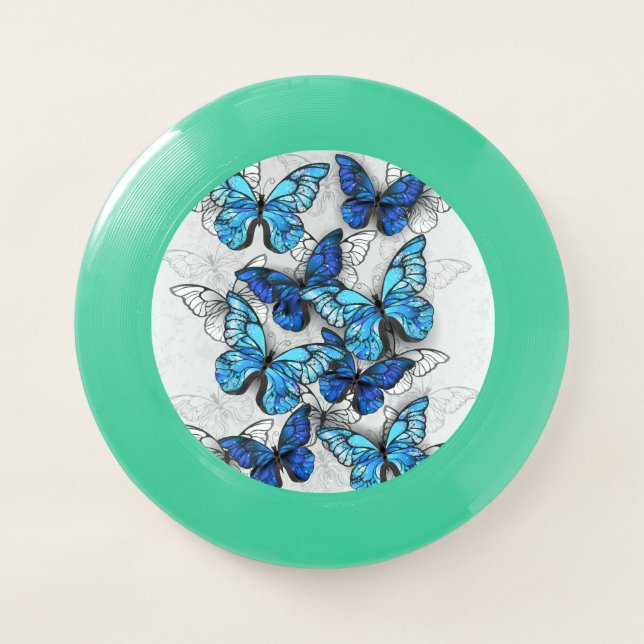 Composition of White and Blue Butterflies Wham-O Frisbee (Front)