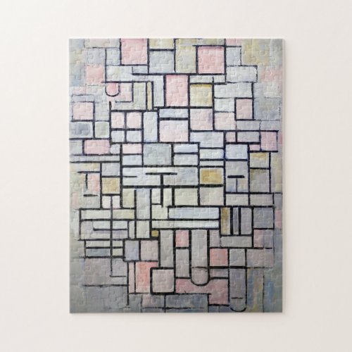 Composition Pink and Gray Mondrian Jigsaw Puzzle