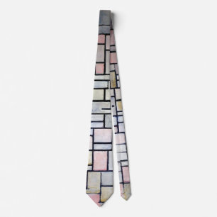 Composition Pink and Gray, Mondrian Neck Tie