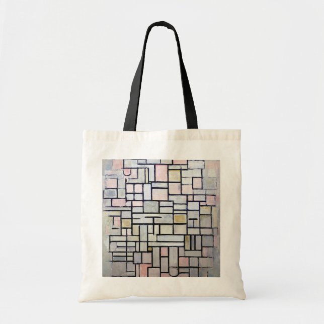 Composition Pink and Gray, Mondrian Tote Bag (Front)