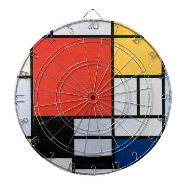 Composition Red, Yellow, Blue, Black | Mondriaan | Dart Board (Front)