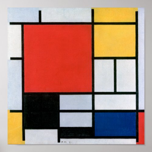 Composition Red Yellow Blue Black  Mondriaan  Poster