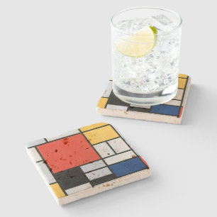 Composition Red, Yellow, Blue, Black Mondriaan Stone Coaster