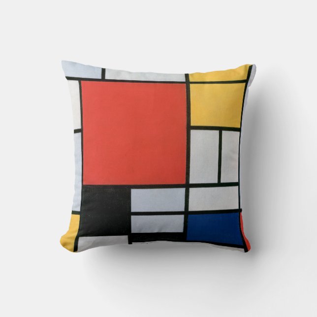 Composition Red, Yellow, Blue, Black | Mondriaan | Throw Pillow (Front)