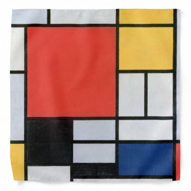 Composition Red, Yellow, Blue, Black, Mondrian Bandana (Front)