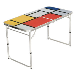Composition Red, Yellow, Blue, Black, Mondrian Beer Pong Table