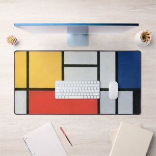 Composition Red, Yellow, Blue, Black, Mondrian Desk Mat
