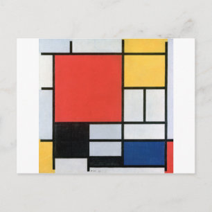Composition Red, Yellow, Blue, Black, Mondrian Postcard