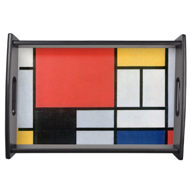 Composition Red, Yellow, Blue, Black, Mondrian Serving Tray (Front)