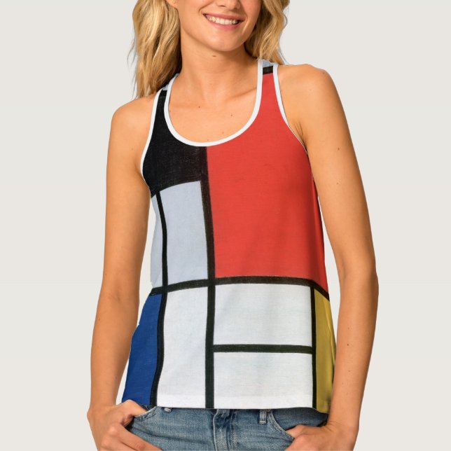 Composition Red, Yellow, Blue, Black, Mondrian Tank Top (Front)